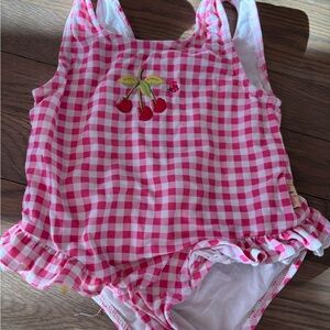 Le Top Pink and White Gingham Swimsuit